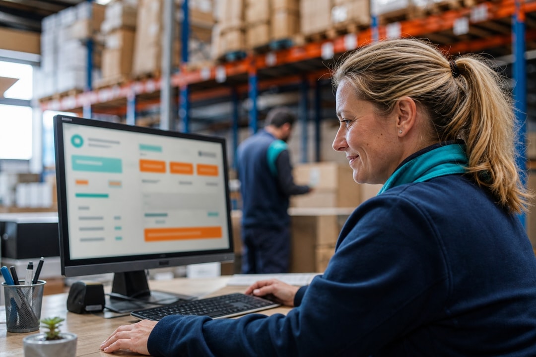 Transportpreise werden in Echtzeit am Laptop berechnet